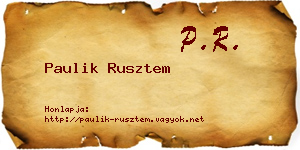 Paulik Rusztem névjegykártya